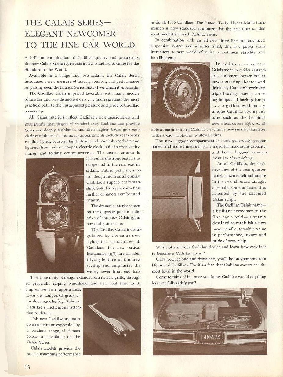 1965 Cadillac Brochure Page 16